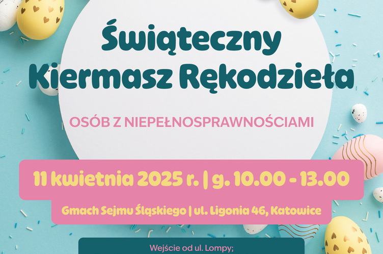 Plakat Świątecznego Kiermaszu Rękodzieła Osób z Niepełnosprawnościami